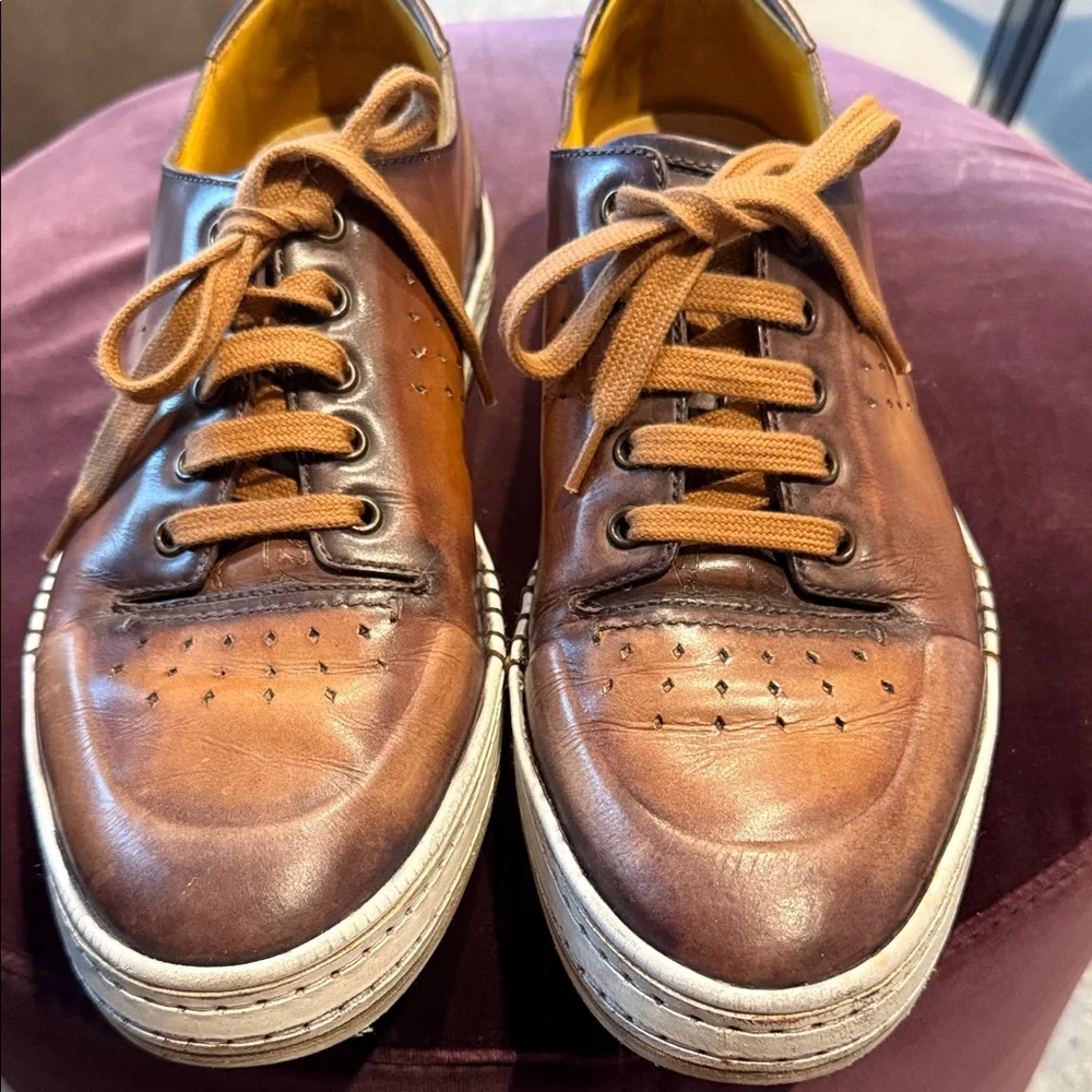 Men's Brown Leather Sneakers authentic brand for incredible price. - Picture 3 of 5